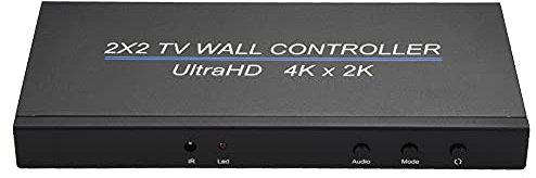 Video Wall Controller 2X2, 4K 60Hz 2x2 TV Video Wall Controller Stitching Processor Splicer 2x1 3x1 1x3 1x2 4x1 1x4 HD Video Splitter für PS4 HDTV (4K 60HZ)