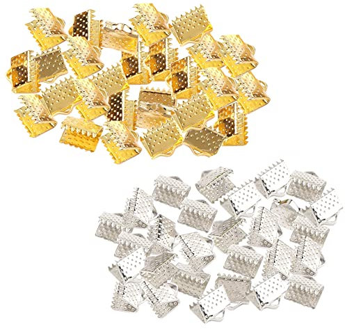 Vasemele 100 Pezzi Estremità Del Morsetto a Nastro Chiusure per Pinze a Griffe Nastro Chiusure Chiusure Fai Da Te 8mm