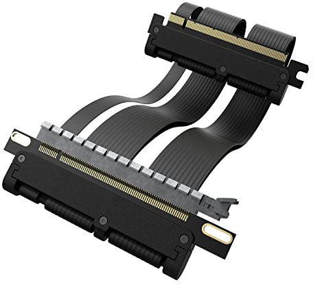 EZDIY-FAB PCIE 4.0 16x Flexibles Extrem Hochgeschwindigkeits Riser Kabel PCI Express Anschluss GPU Erweiterungskarte-Dual Reverse Stecker für ITX [21cm]