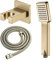 Soffione doccia alta pressione oro spazzolato, doccetta con flessibile, supporto doccia in ottone, soffione doccia quadrato, soffione anticalcare, shower head