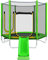 Hexagonal 7ft Kids Trampoline with Slide, LTGB Safety Enclosure Net, Spring Pad, Zipper and Ladder, Heavy Duty Steel Frame for Indoor and Outdoor Use, Green【UK Fast Delivery】