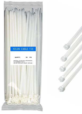 500x EWANTO Kabelbinder Set Länge 300 mm Breite 3,6 mm Farbe Weiß Nylon Kabelbinder zur Organisation von Haushalt Garten und Arbeitsplatz Ordnung Cable Tie Zip Tie Set Kabel Binder langlebig