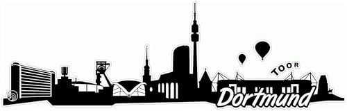 Skyline4u Dortmund Skyline Aufkleber Sticker Autoaufkleber City Gedruckt - 50x15,7cm schwarz