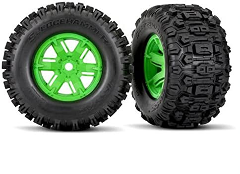 Traxxas Tire and Wheels X-Maxx Green Sledgehammer 7774G