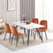 JaHECOME Esszimmerstuhl, Sessel, Samt, Wohnzimmerstuhl, Farbe wählbar, gepolsterter Sitz mit Rückenlehne, Schwarze Metallbeine für Küche, Schlafzimmer, Esszimmer (4, orange)
