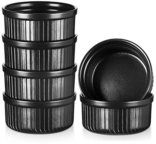 vancasso Forte Lot de 6 coupelles à soufflé en faïence pour muffins, cupcakes, crème brûlée, fondants, diamètre : 10,2 cm