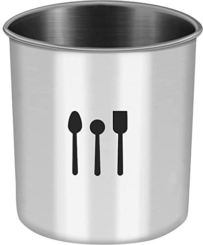 Escurridor de Cubiertos Acero Inoxidable, Soporte para Cubiertos, Porta Utensilios de Cocina, Bote para Utensilios Cocina con Agujero de Drenaje,Ideal para Organizar Utensilios de Cocina, 10 x 12 cm