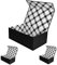 Tekhoho 3er Pack Schwarzer Großer Geschenkkarton 27x17.5x10 cm, Premium Geschenkkarton mit Magnetischem Deckel für Feiertage Hochzeit Geburtstag Geschenkverpackungen, Kariertes Innenfutter
