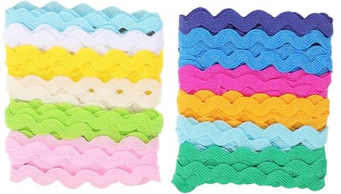 VICASKY 2rolle Gewelltes S-förmiges Spitzenband Stoffband Selbstgemacht Kleidungszubehör Für Umstandsmode Kinderkleidung Taschen Nähen Basteln