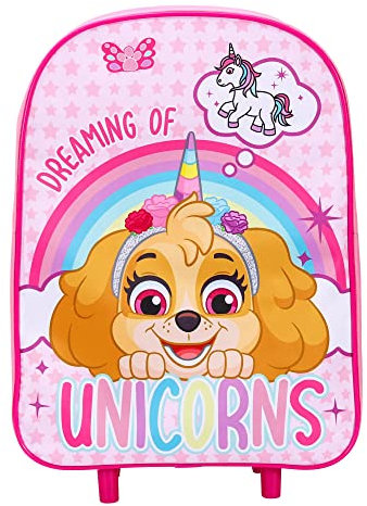 TDL Skye Unicorn Patrol Charakter Standard Faltbarer Trolley Handgepäck Tasche für Schule Reisen Urlaub, rose