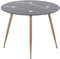 MOG CASA Mesa de Comedor Fija Redonda Corin | 100 x 100 x 75 cm | Ideal para Cocina o Salón | Ideal para 3 a 4 Personas | Tablero con Efecto Mármol Negro | Patas Metálicas en Imitación Madera