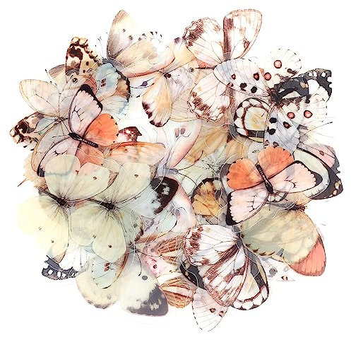 40 Stk Schmetterling Aufkleber Abziehbilder, Scrapbooking Schmetterling Aufkleber Sticker Selbstklebende Dekoration Transparentes für Laptop, Handy, Wand, Scrapbook, Auto - Weiss Schmetterling