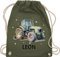 Turnbeutel Rucksack - Trecker Name I Trecker Fan I Traktor Geschenk personalisiert I Geschenk Landwirt - Unisize - Olivgrün - beutel für die kita kindergarten tasche junge traktor, leon turnsack