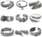 VELESAY 9Pcs Uomo Vintage Offene Ringe für Männer Engelsflügel Einstellbarer Ring Verstellbar Punk Gotico Biker Ring Set