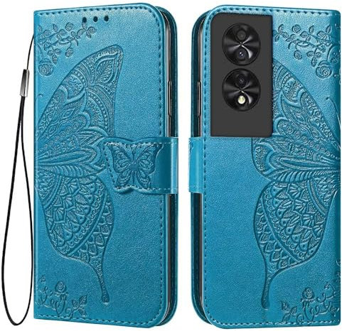 EASSGU Leather Case for TCL 40 NXTPAPER (4G) (6.78 Inches) Flip Folio Magnetic Leather Phone Cover with 3 Card Slots 1 Wallet, Phone Case - Blue