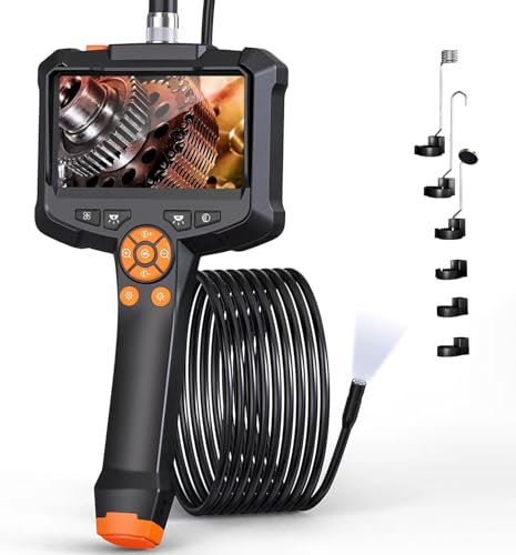 Endoskop Mit Licht, Boroskop Endoskopkamera Inspektionskamera, 1080P 8mm Industrie Digital Endoskop Kamera Schlangenkamera Kanalkamera Rohrkamera Mit 8 LED-Leuchten, 4.3 Bildschirm, Ipx7 Wasserdicht