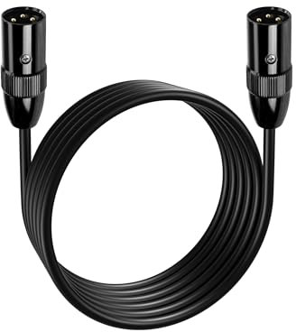 PNGKNYOCN XLR Micrófono Cable,2M 3 Pin Macho a Macho Cable de audio de micrófono balanceado para altavoces,mezclador,amplificador y más (2M)