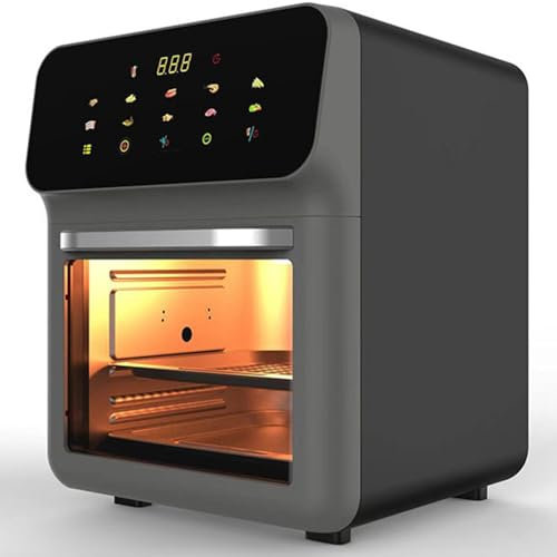 Forno Elettrico Combo a Convezione da 16 L, Friggitrice ad Aria con Circolazione Rapida da 1350 W, Calore Circolante a 360°C, Timer Libero da 60 Minuti con Cottura Leggera Integrata, Arrosti Adatto