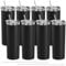 ASMIZ 8 Pack 20 oz Stainless Steel Skinny Tumbler Black Insulated Slim Thin Travel Cup, DIY Double Walled Vacuum Insulated Mug with Metal Straws, Individually Boxed