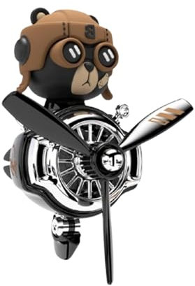Clip de Aromaterapia para Coche Con Diseño de Oso y Piloto - Difusor de Fragancia Con Ventilación Automática para Aviones Pequeños