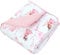 TupTam Krabbeldecke für Baby 120x120 cm - Gepolsterte Spieldecke Baby Baumwolle, XXL, OEKO-TEX, Weich & Hautfreundlich, Farbe: Fee Rosa