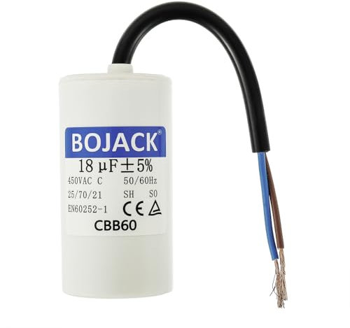 BOJACK CBB60 450V 18uf AC Condensateur ondensateur de moteur, condensateur de démarrage de moteur, condensateur microfarad 50/60Hz Avec Fil