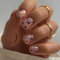 Boloshine 24 Pcs Press on Nails Short, Colorful Falling Flowers False Nails Tips, Removable Acrylic Stick on Nails Full Cover Fake Nails with Glue Stickers, Women Girls Nail Art Accessories