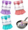 3Pcs Soap Dispensing Dish Brush, Refillable Washing up Brushes with Liquid Dispenser, Durable Dish Brushes for Washing up with Dense Premium Bristles, Clear Washing up Brushes for Kitchen Sink Pan Pot