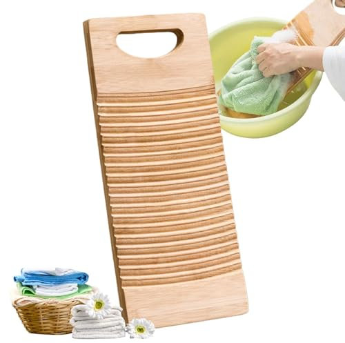 Asse Per Lavare I Vestiti A Mano - Asse Per Bucato In Legno, Lavanderia | Piccola Spugnetta Per Lavaggio A Mano Su Tavola Di Legno, Motivo Ondulato, Pulizia Efficiente Per E Rimozione Macchie Wo
