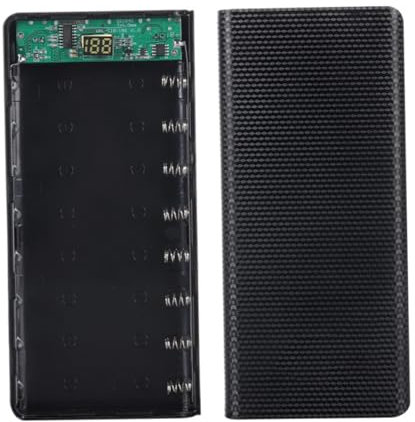 QmjdDymx Diy Power Bank Box,Diy Power Bank Box 8 x 18650 Battery Battery Box With Lcd Digital Display Black,Diy Power Bank Case,Battery Power Bank Case