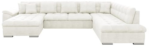 Mirjan24 Eckcouch Ecksofa Niko, Design Sofa Couch mit Schlaffunktion U-Sofa Große Farbauswahl Wohnlandschaft (Ecksofa Links, Flow 06)