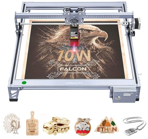Creality 10W Engraving Machine, Engraver Cutter with 0.06mm High Precision, 10000mm/min Speed for Wood, Metal, Acrylic, Glass and Leather, Engraving Area 400 x 415mm