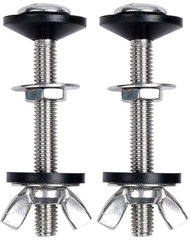 Pair of Toilet Tank Screws, Toilet Tank Bolts Toilet Cistern to Bowl Fixing Fitting with Rubber Seal Washers for Toilet Close Coupled