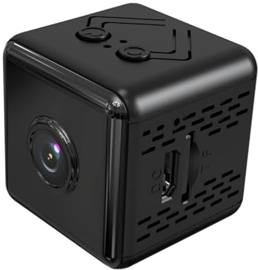 Kleiner Kamera 1080p mit 150° Weitwinkel und Ir Nachtsicht, Schwarz