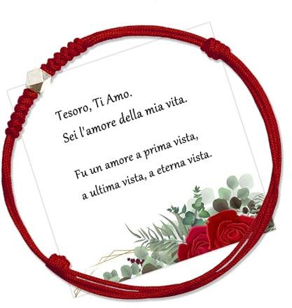 QianSiLi Regali di Coppia,Bracciale Coppia Lui e Lei,Regalo Fidanzato,Regali Fidanzata,Regali Natale 2024 Offerte,Bracciale Uomo Personalizzato,Regalo Anniversario per Lui e Lei (Rosso Scuro)
