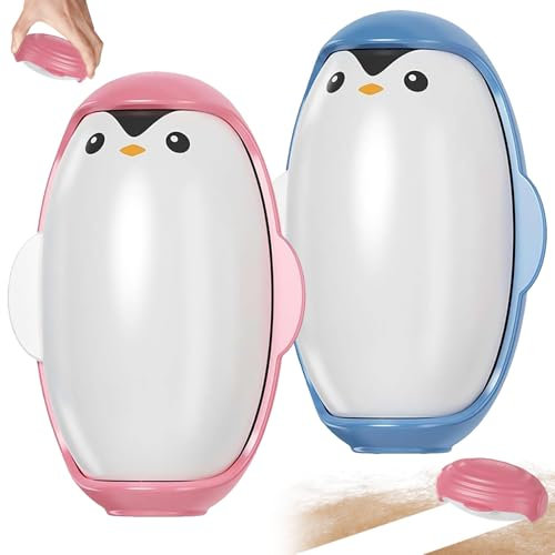 Pinguin Form Mini Fusselrolle für Reisen, 2 Stück Tragbarer Klebriger Haarrollerball, Fusselrolle Wiederverwendbar, Pinguinform Fusselroller, Waschbarer Gel Fusselrolle, für Kleidung und Tierhaare