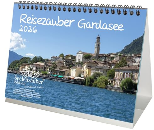 Seelenzauber Reisezauber Gardasee DIN A5 Tischkalender für 2026 Urlaub Mediterran Italien