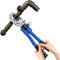 Pince à sertir pour tube en cuivre, profil en V, pince à sertir, pince à sertir, tuyau en cuivre, pince à sertir, avec tête rotative à 360 °, contour V 12, 15, 18, 22, 28 (bleu)