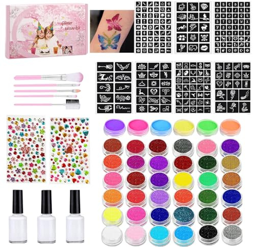 Kinderschminke, hypoallergen, professionelles Make-up-Set, hypoallergen, regenbogenfarben, Schminkset mit Pitt