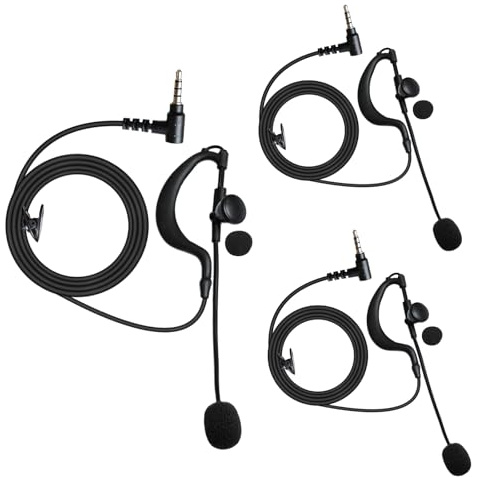 SVXSODA Professional Referee Communication System,3-Pack Full-Duplex Football Coach Arbitration Earhook Headsets with V6 V4 Two-Way Audio