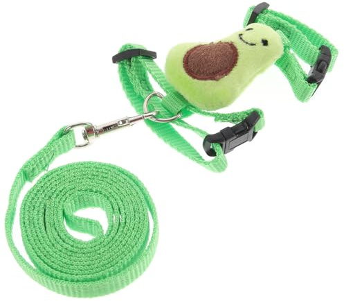 DECOMELODY Verstellbares Nylon Kaninchen Geschirr mit Weichem Plüsch für Kleine Haustiere Atmungsaktiv und Hautfreundlich Modisches Set mit Leine für Hamster und Zwerghamster Bequemes An
