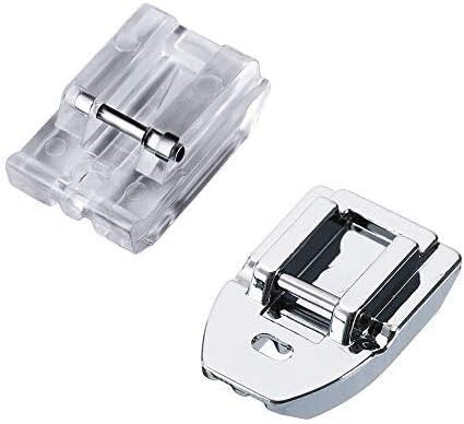 Kit di 2 piedini per cerniere invisibili, per macchine da cucire Necchi, Singer, Brother, Juki, Lidl, Toyota, Necchi, Vigorelli (fissaggio a scatto), universali 6mm