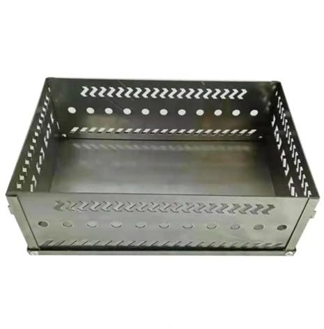 RUWLFE Sauna-Steinkorb, tragbar, faltbar, Outdoor-Ofen, Sauna-Steinhalter, Holzkorb for Camping, Picknick, Grill, hitzebeständige Holzkohle Für Grillpartys(S)