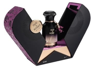 Ahmed Al Maghribi Oud & Roses Extrait de Parfum 60ml | Unisex Perfume | Floral Musky Fragrance | Turkish Rose, Peony, Sandalwood & Agarwood Scent