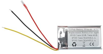 350 mAh 3,7 V Ersatzakku für Apple iPod Nano 2 GB, iPod Nano 4 GB, iPod Nano MA004LL/A, iPod Nano MA005LL/A