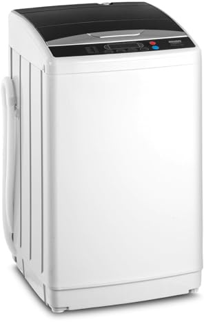 LEADZM Mini Machine à Laver lave linge 7KG, Puissance de 400W | Lave-linge avec Panneau de Commande Multifonction, avec Pompe de Drainage, pour Appartements Résidentiels
