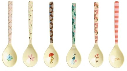 Rice, Lot de 6 cuillères à café en mélamine - Multicolores (MELSP-SAW25XCP)