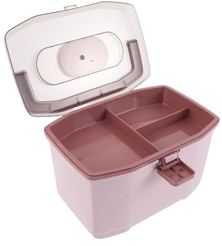 Milisten Boîte à Pharmacie Familiale Portable en Plastique Robuste avec Poignée, Compartiments Réglables, Rangement Anti-poussière pour Remède, Trousse Médicale Multifonction pour Maison