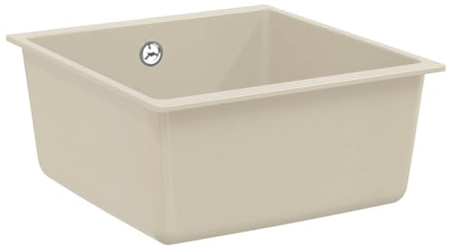 Genérico Lavabo Beige 430 x 460 mm 80% Cuarzo y 20% Resina, Fregaderos Beige,42028422