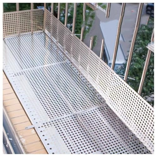 PULaif Chapa Perforada, Placa Perforada De Acero Inoxidable 304 Plata 15-50x100 cm for Decoración De Barandillas De Jardín(30x100cm)